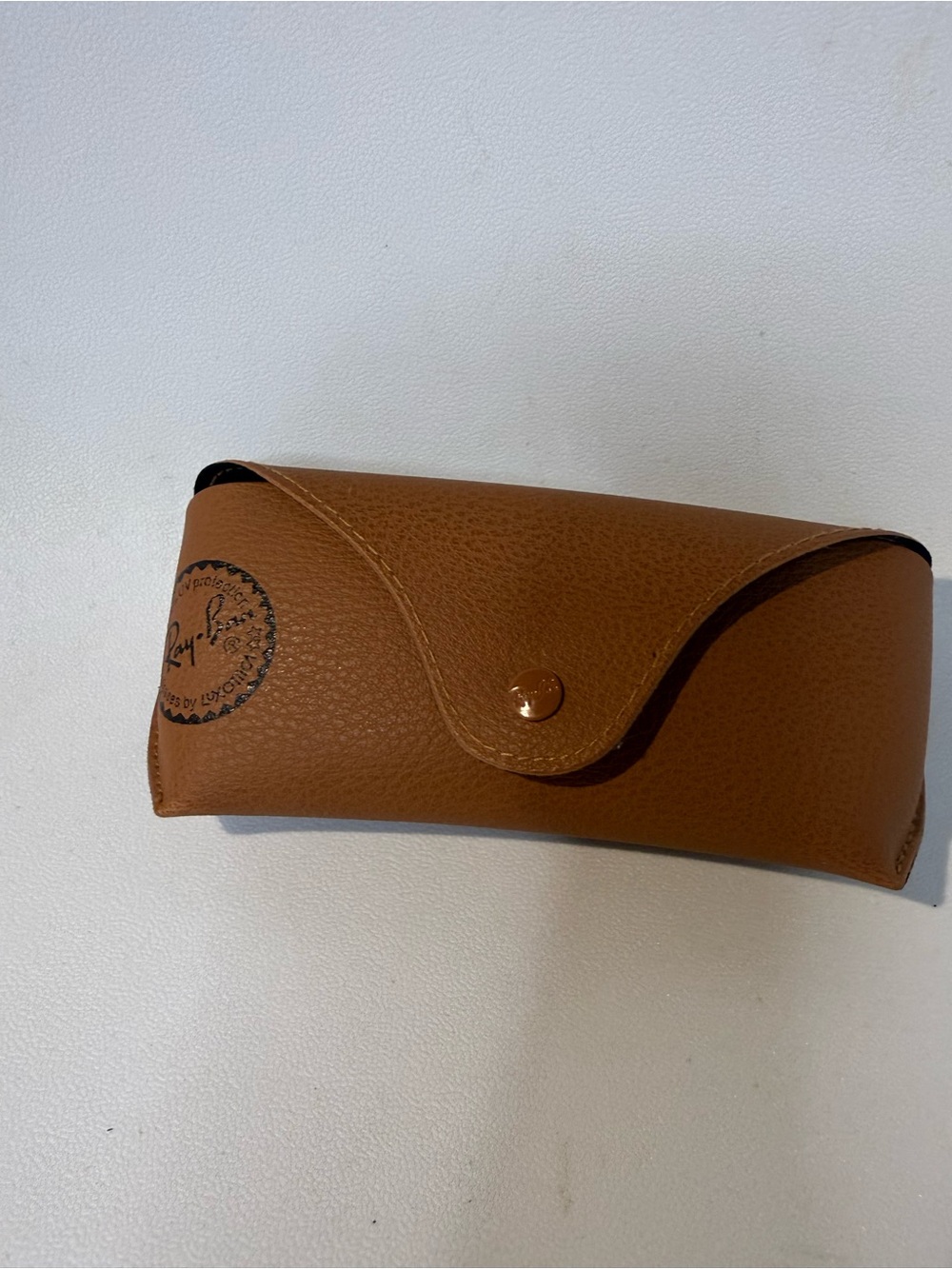 Ray-Ban Tan Brown Leather Sunglasses Case
